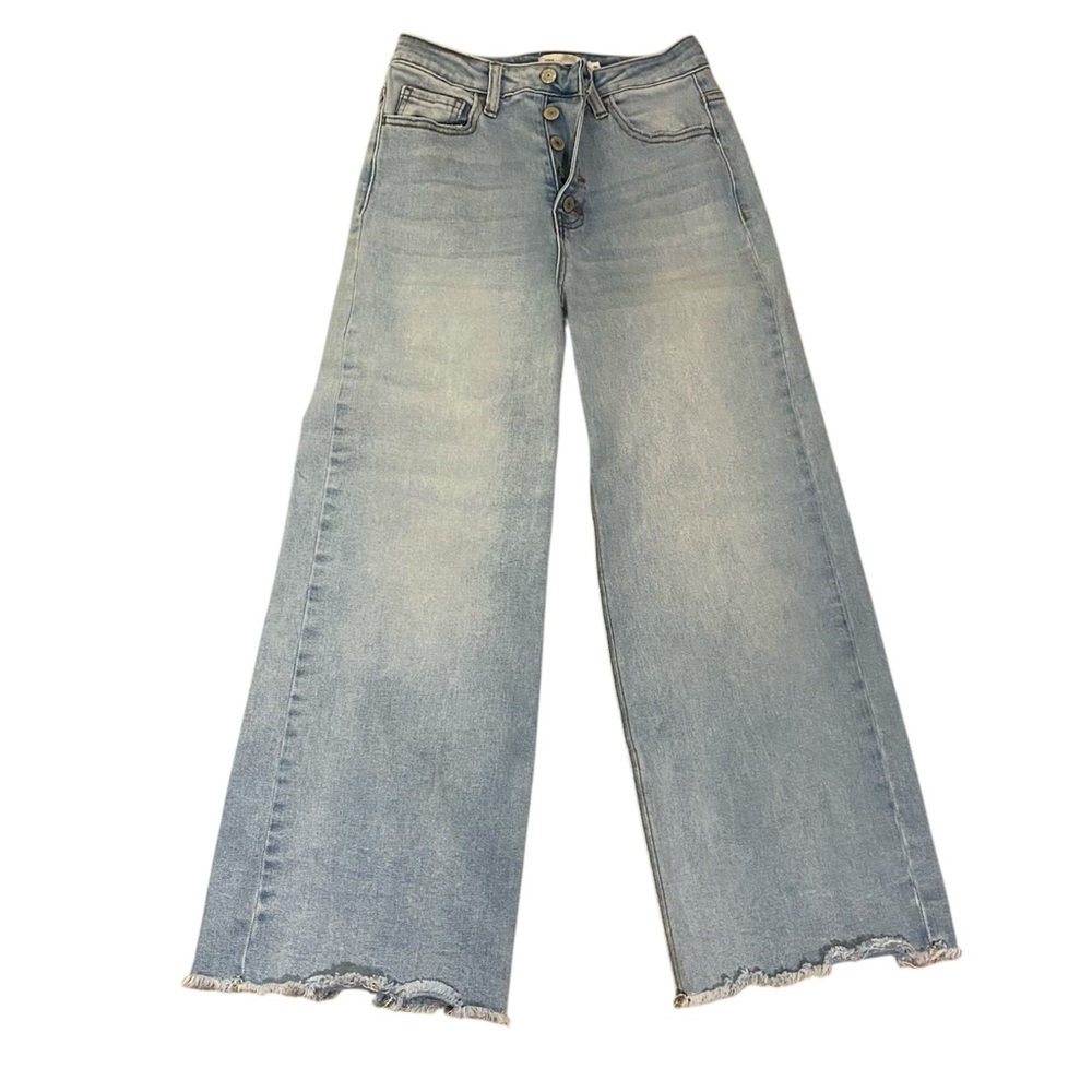 TNR Women's Light Wash Wide-Leg Button Fly Jeans Size 27